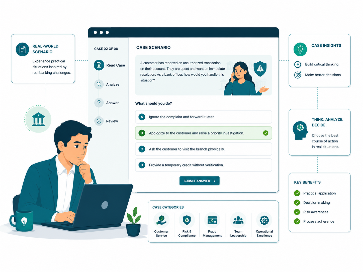 Case-based learning interface